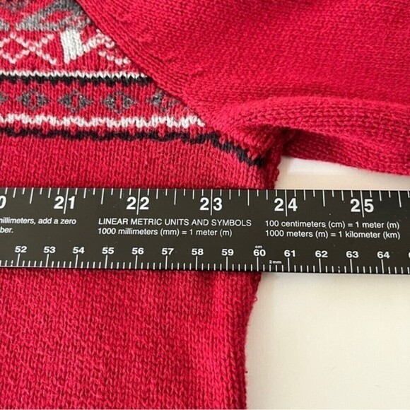 Dockers 100% Cotton Red & Gray Fair Isle Grandpa / Dad Sweater Size Large - Picture 6 of 13